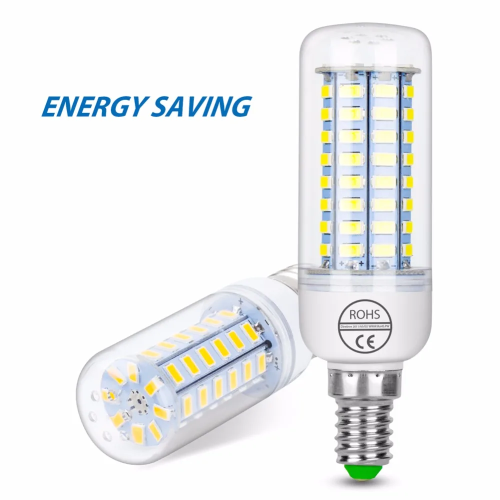 LED E27 bulbo del maíz de la lámpara 220 V 24 36 48 56 69 72 led Lampada bombillas LED E14 energía del hogar bombilla ahorro SMD5730 alta calidad