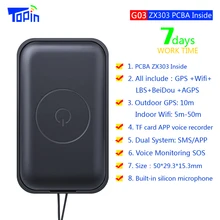 TOPIN G03 Mini GPS Tracker Wifi LBS GPS Locator Web APP Tracking Voice Recorder For Children Car Vehicle GPS Locator GSM Tracker