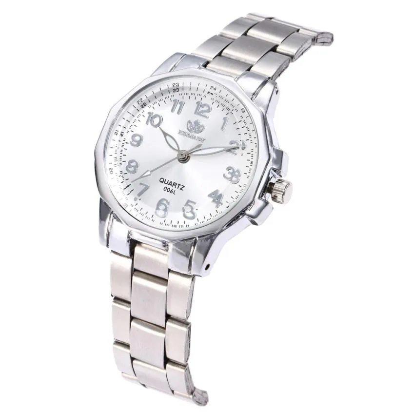 

Women Fashion Stainless Steel Band Analog Quartz Round Wrist Watch Watches