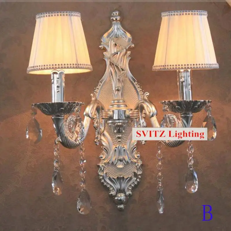 

Bar vintage silver wall candle lights large coffee shop decorative wall sconce hotel KTV wall lamp shade mirror lights Arandela