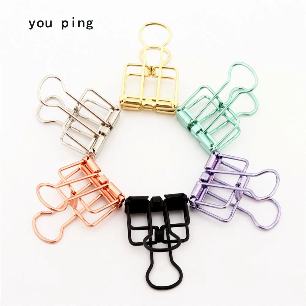 4pc cute multicolour metal binder clip paper clip office school Supplies 25mm 1" 