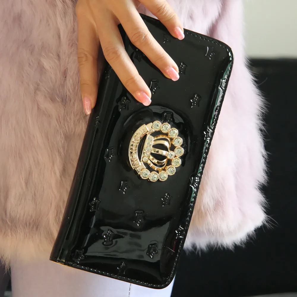 Длинный доллар цена известный бренд дизайнерский роскошный портфель Стразы женский кошелек женский клатч портмоне сумка для денег Walet Cuzdan