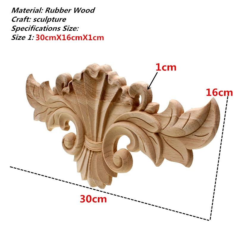HQ Onlay Corner Applique Frame Decal Door Mouldings Cabinet Wood Carved Décor