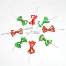 50 шт. 10 см галстук-шнурок с 40 мм Рождественская лента с бантом для виолончели конфеты мешок сталь выпечки Упаковка лигация леденец десерт уплотнение