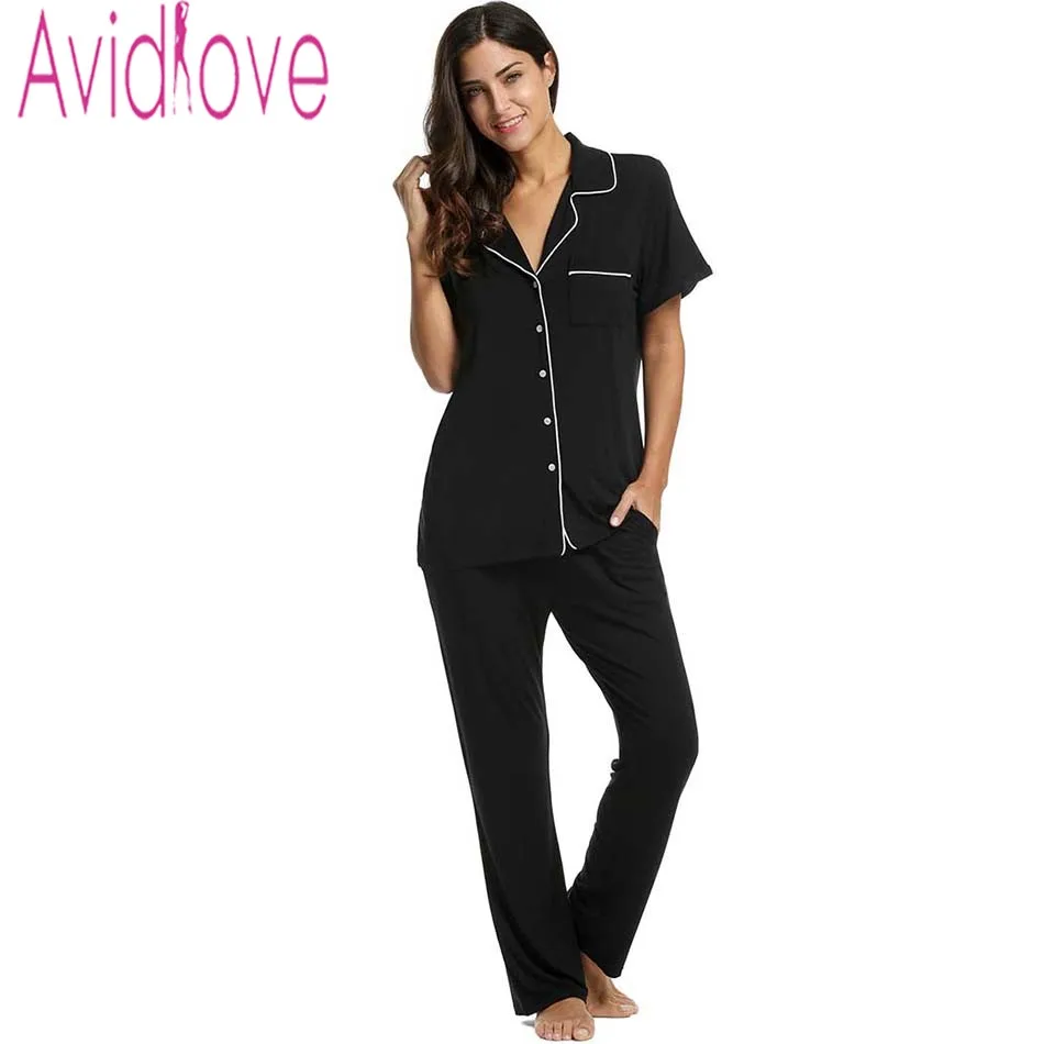Avidlove стильная женская Хлопковая пижама для сна и отдыха повседневная однотонная
