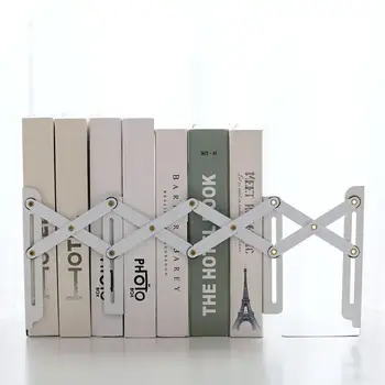 

Musical Element Flexible Metal Book Stand Table Fold Bookend Desktop Simple Storage Shelf Book Block Office Book File Organizer
