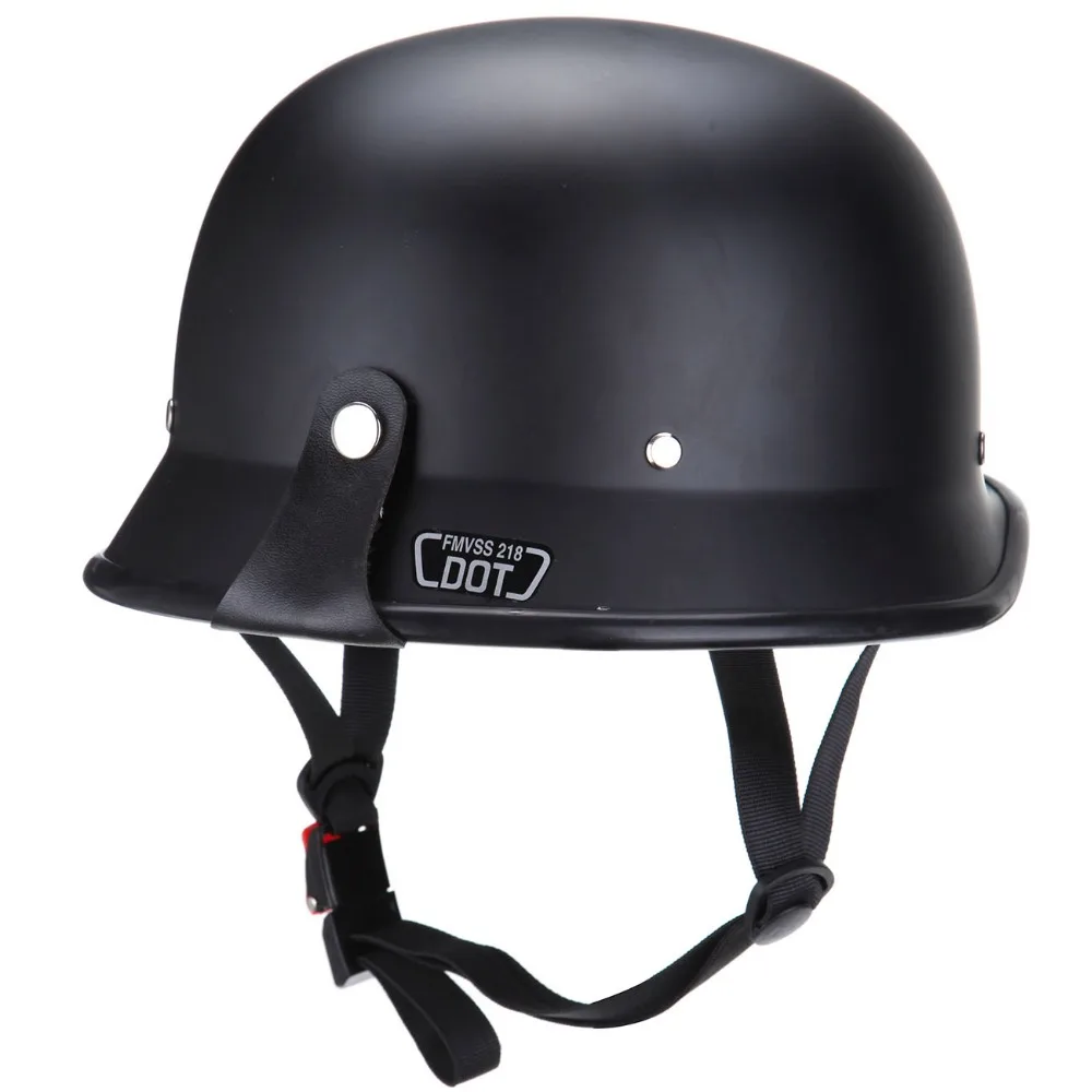 DOT style Motorcycle Half Face Black Adult German Helmet Chopper