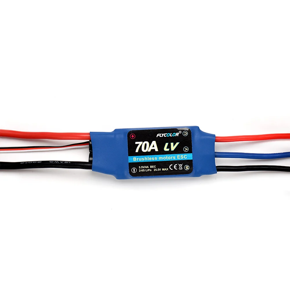 

FATJAY Flycolor 70A RC brushless ESC 2-6S BEC 5.5V/4A hobby model aircraft helicopter part accessories electronic speed controll