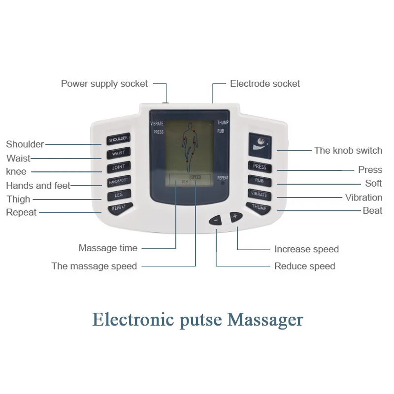 New Digital Electric Stimulator Muscle Massager Body Slimming Acupuncture Therapy Massage Muscle Relax Electrotherapy Fat burner New Digital Electric Stimulator Muscle Massager Body Slimming Acupuncture Therapy Massage Muscle Relax Electrotherapy Fat burner