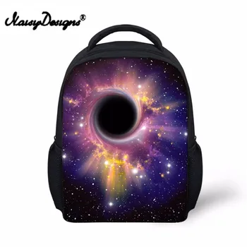 

Noisydesigns Black Hole Pattern Backpacks Kindergarten Backpack bag Cool Printing mochila Men Bags Universe Landscape