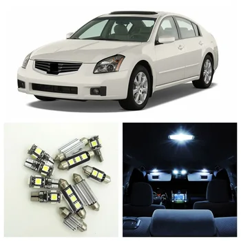 

13pcs Xenon White LED Light Bulbs Interior Package Kit For Nissan Maxima 2004-2008 Map Dome Trunk License Plate Lamp Nissan-B-09
