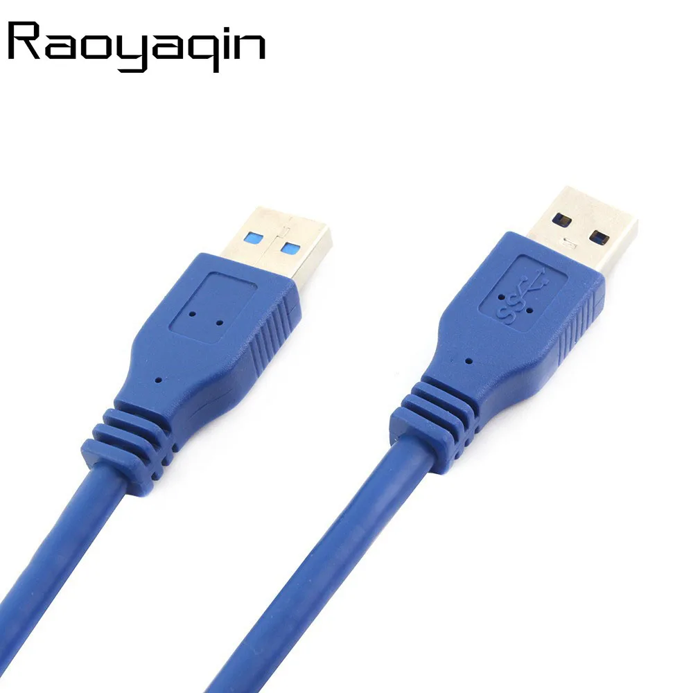 High Speed Blue Black USB 3.0 Cable A type Male to Male USB Extension Cable AM TO AM 50cm 1m