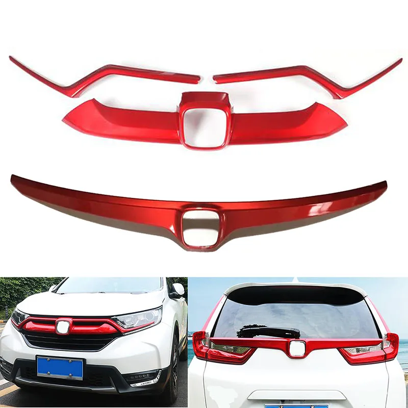 

For Honda CRV CR-V 2017-2018 ABS Front Grille logo Grill Trim and Rear logo door tailgate frameTrim