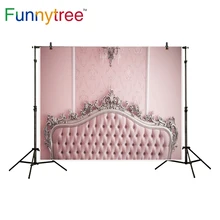 Funnytree fotografía telón de fondo rosa tuft european vintage headboard Damasco Fondo foto de estudio nuevo prop de la foto