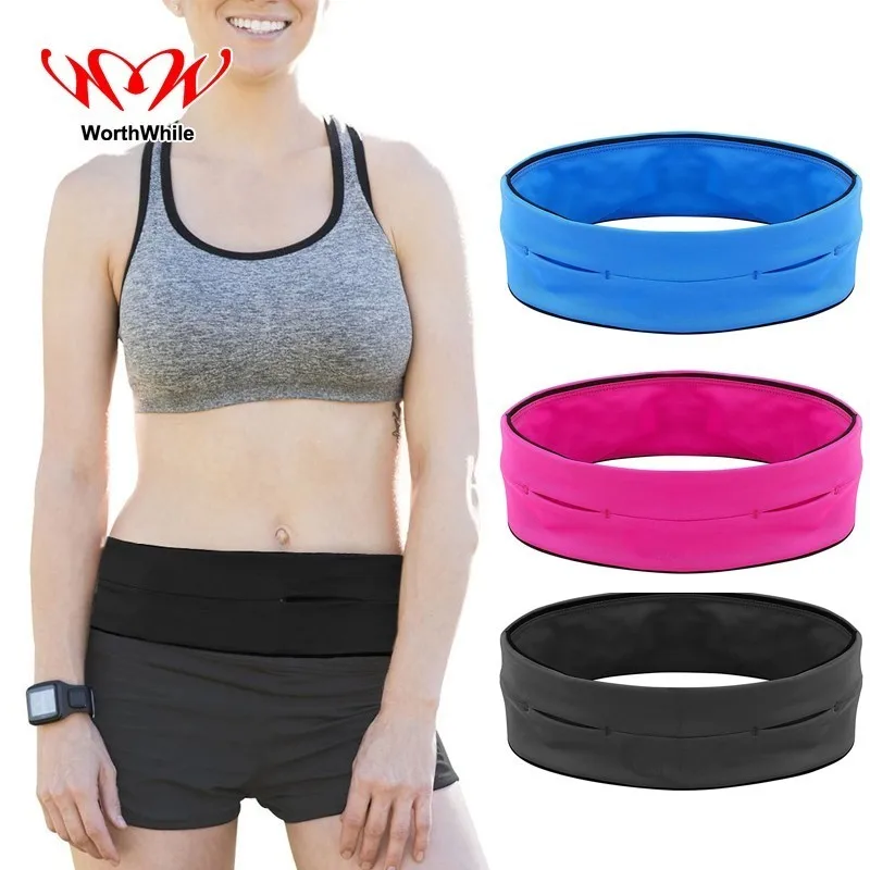 WorthWhile Ultralight Running Bag Men Women Waist Sport Phone Elastic Pack Belt Hiding Anti-thief Outdoor Camping Hiking