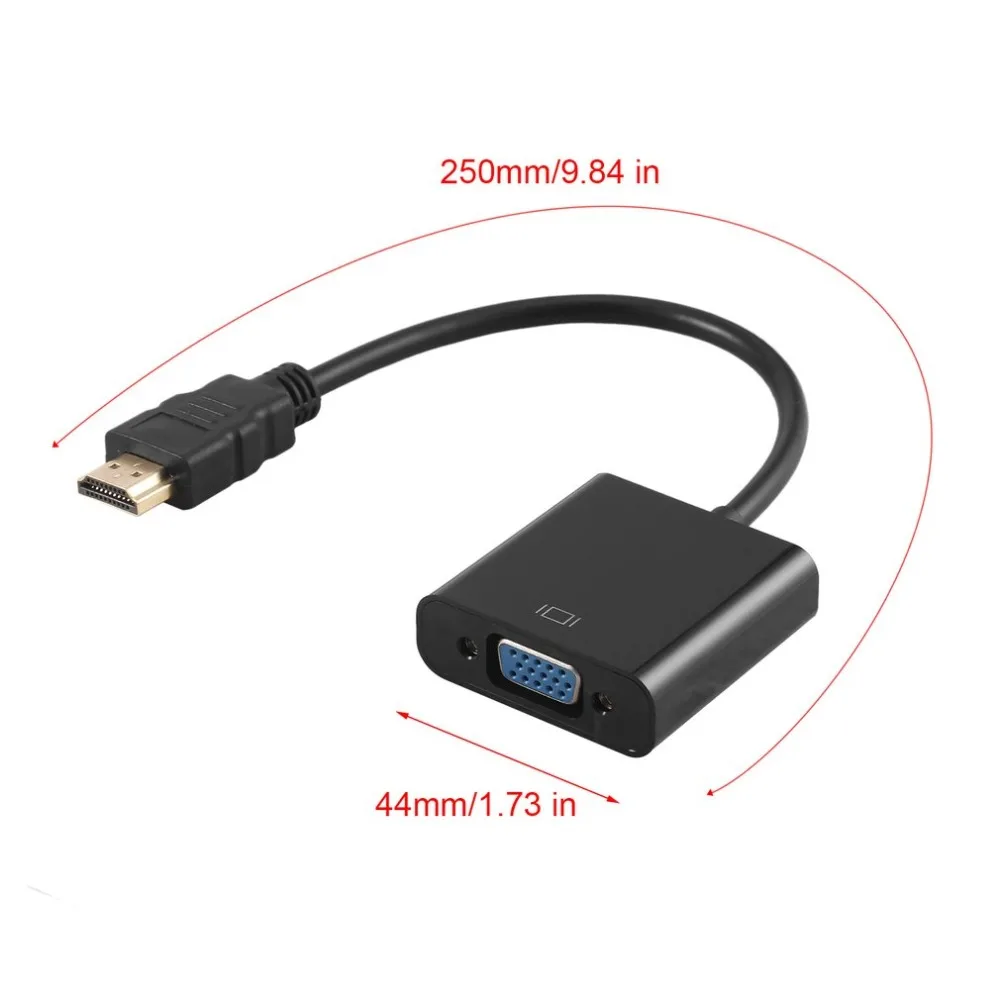 

HDMI Male to VGA RGB Female HDMI to VGA Video Converter adapter HDMI Cable 1080P HDTV Monitor for PC