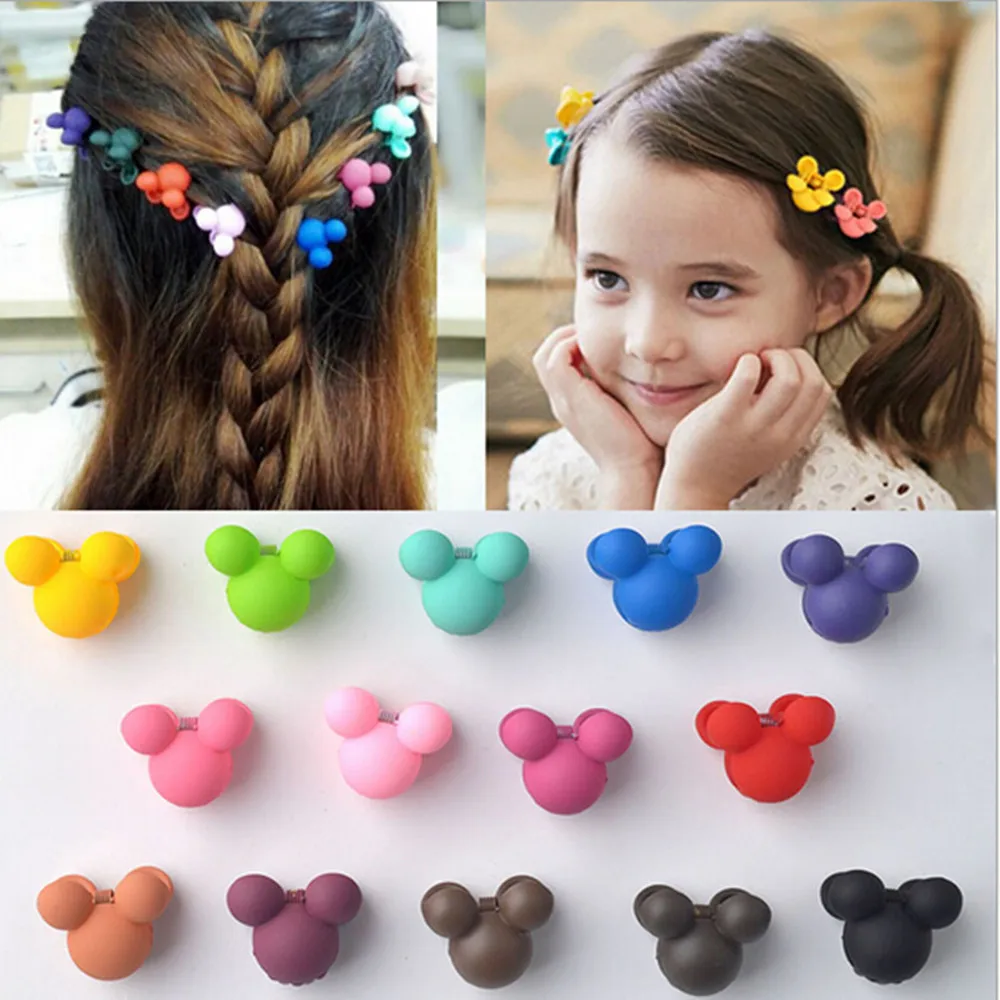 20Pcs/Set Cartoon Shape Mini Hair Clips Multi Candy Color Small Hair