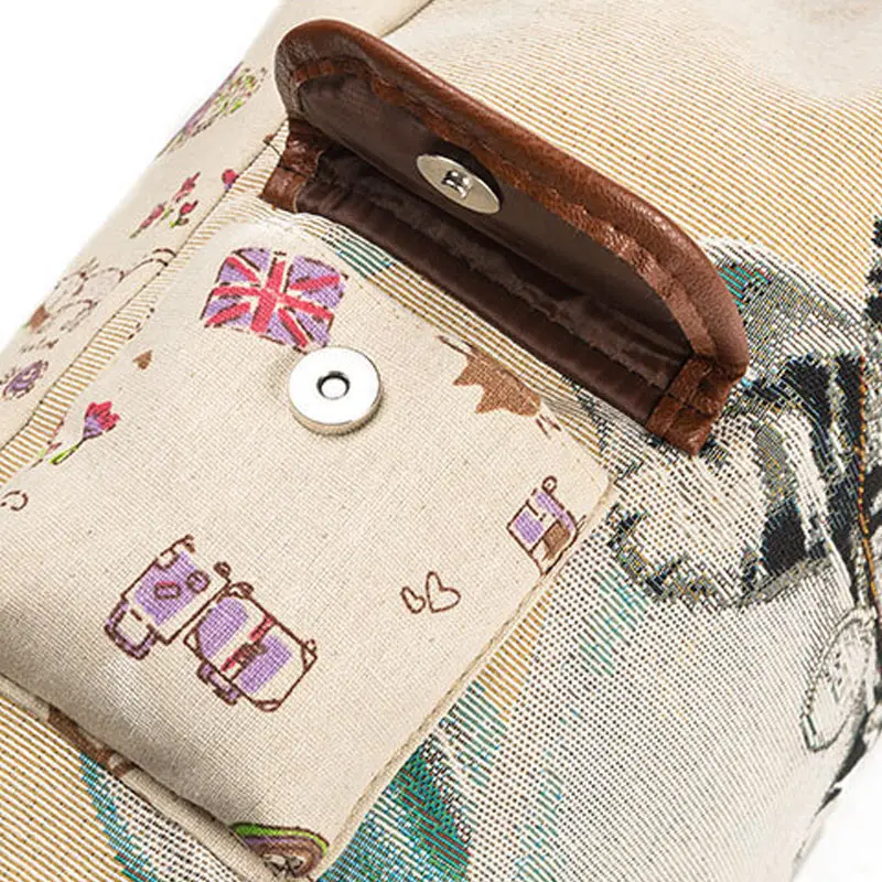 

Fashion Women Shoulder Bag Canvas Cute Cat Printed Travel Ladies Casual Backpack Teenager Girls School Bags Big Capacity -OPK