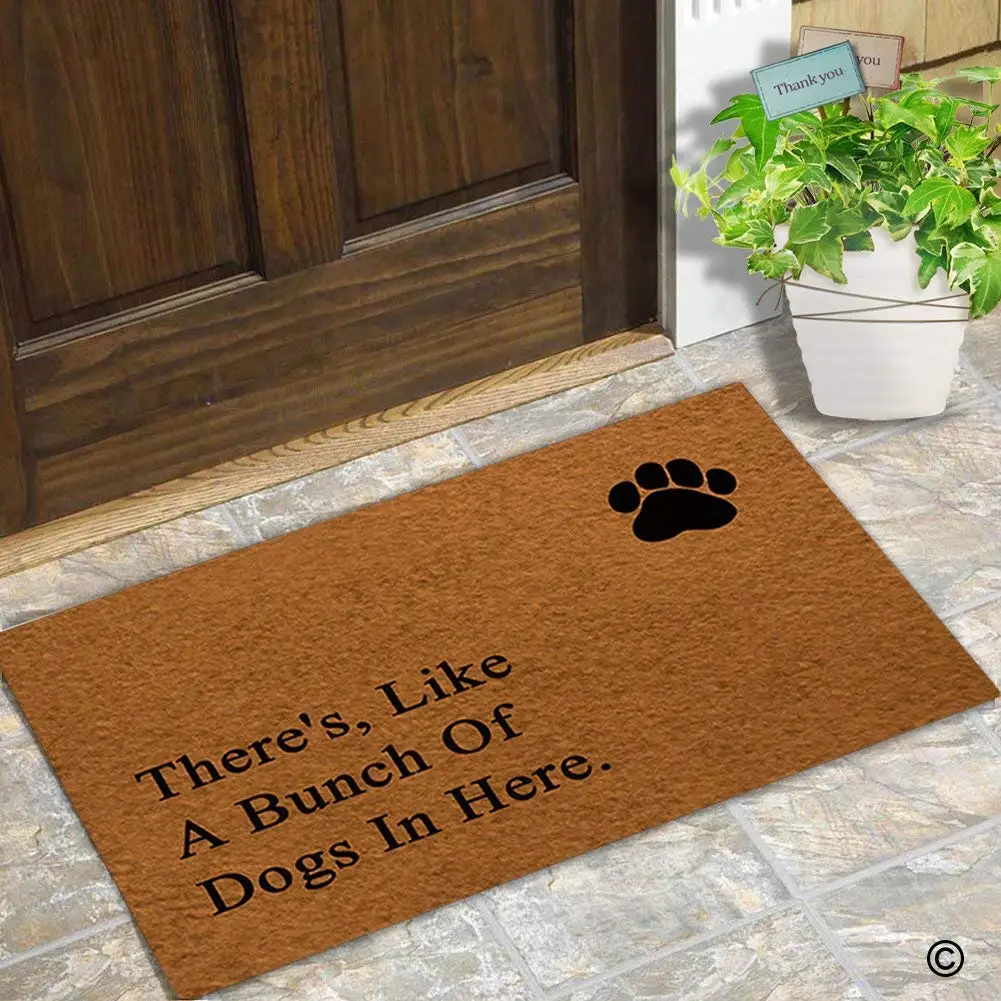 Entrance Doormat There's, Like A Bunch Of Dogs In Here Indoor Outdoor