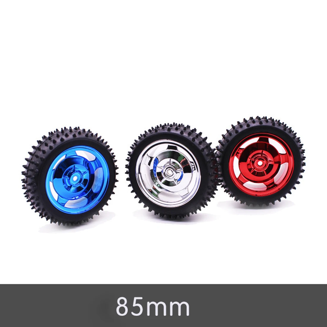 MODIKER High Tech 85mm Off-road Tyre DIY Intelligent Robot Car Wheel Programming Toy Car Tire with Liner- Electroplating Red