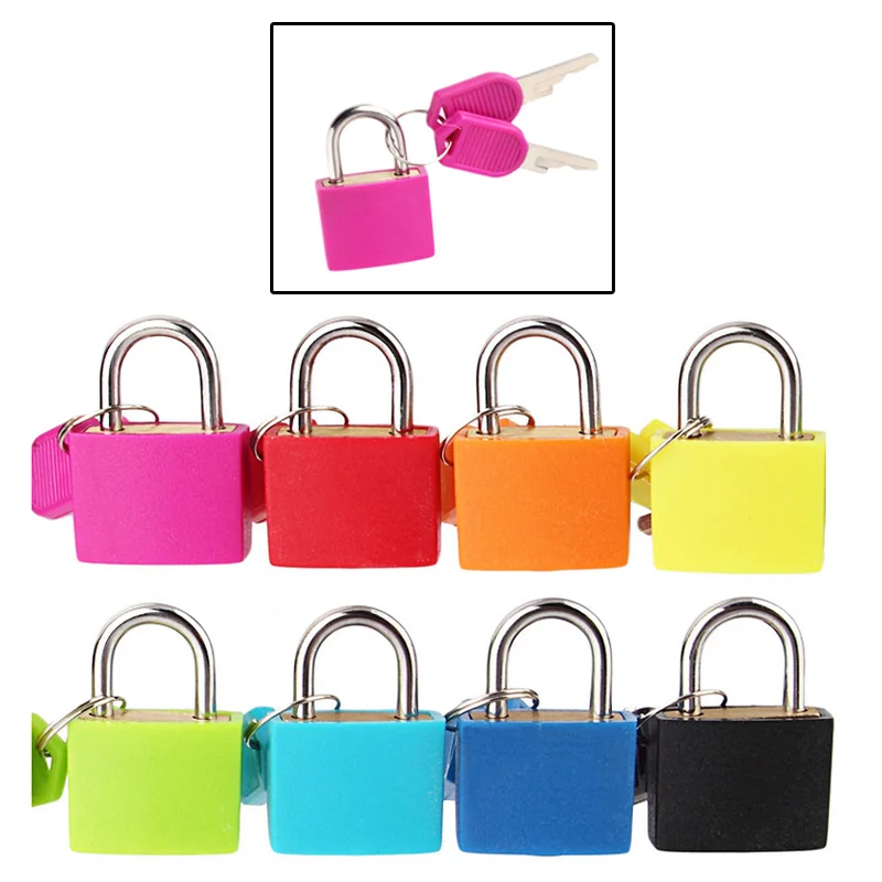

1pcs 22MM Inner Whole Copper Color Plastic Cover Padlock Student Bag Lock Diary Lock Small Lock