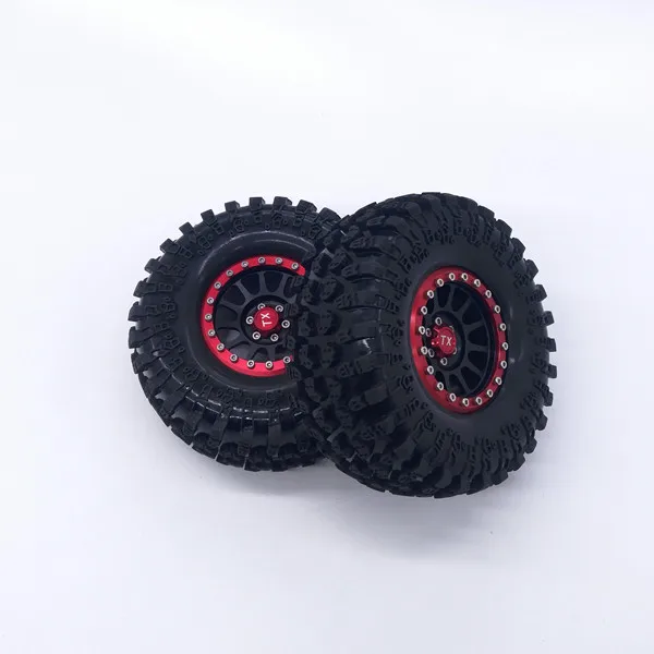 Cheap 1 PCS 130mm Rubber Tyre with 2.2 Inch Alloy Wheel Rim for 1:10 RC Rock Crawler KYX Axial wraith TRX-4 Drift Car Parts Accessorie