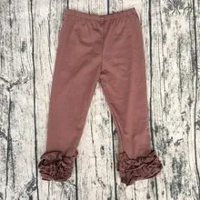 Коллекция года, высококачественные штаны с оборками для малышей однотонные детские штаны с оборками, Лидер продаж, ледяные гетры штаны с тремя рядами оборок