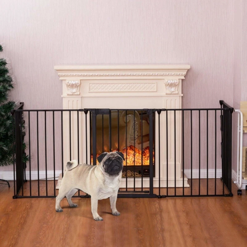 Auto-Safety-BBQ-Fire-Fireplace-Metal-Safety-Gate-With-Door-Latch-Lock-Black_8_800x800
