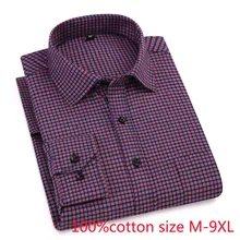 Новое поступление клетчатая Весенняя Осенняя мужская официальная очень большая рубашка из чистого хлопка с длинным рукавом высокого качества плюс размер 4XL-7XL8XL 9XL