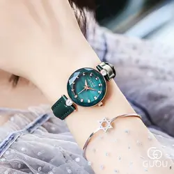 GUOU мода Diamond 2019 наручные часы кожаный ремень роскошь женские часы relogio feminino Баян коль saati