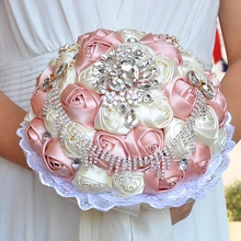 Шикарная блестящая брошь с кристаллами Свадебные букеты Красочные Свадебные Поставщики подружки невесты с цветами ручной работы ручной Букет