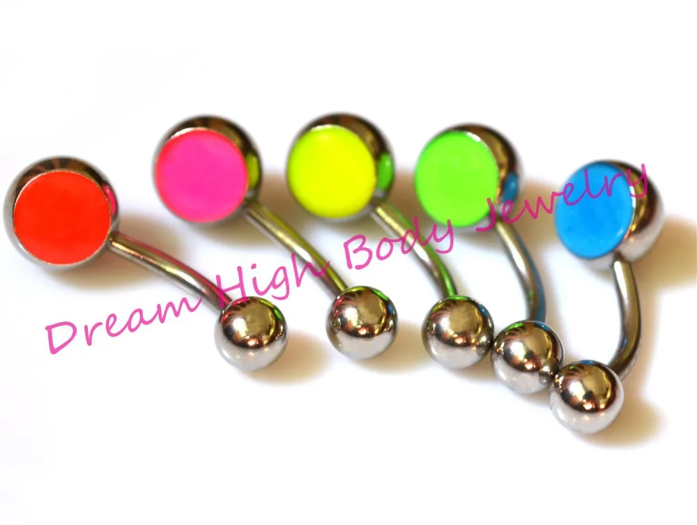 New Candy Belly Button Bar Navel Ring Banana 316L Stainless Steel