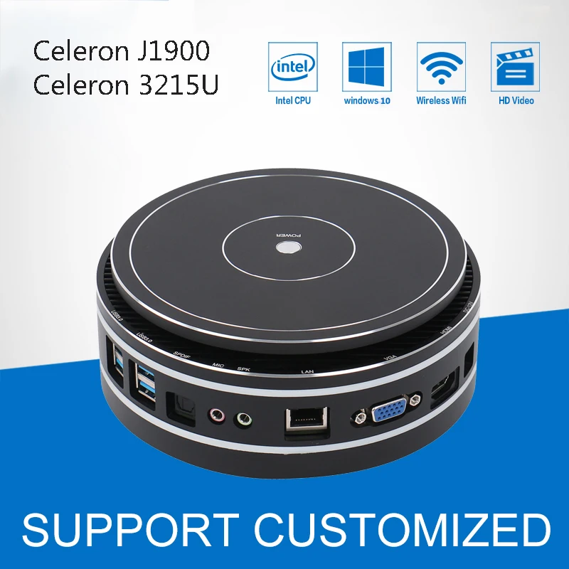 

Mini PC Windows 7 Linux DDR3 4GB RAM Mini Computer Desktop Celeron J1900 3215U Round Computer HDMI VGA WiFi BT4.0 USB3.0