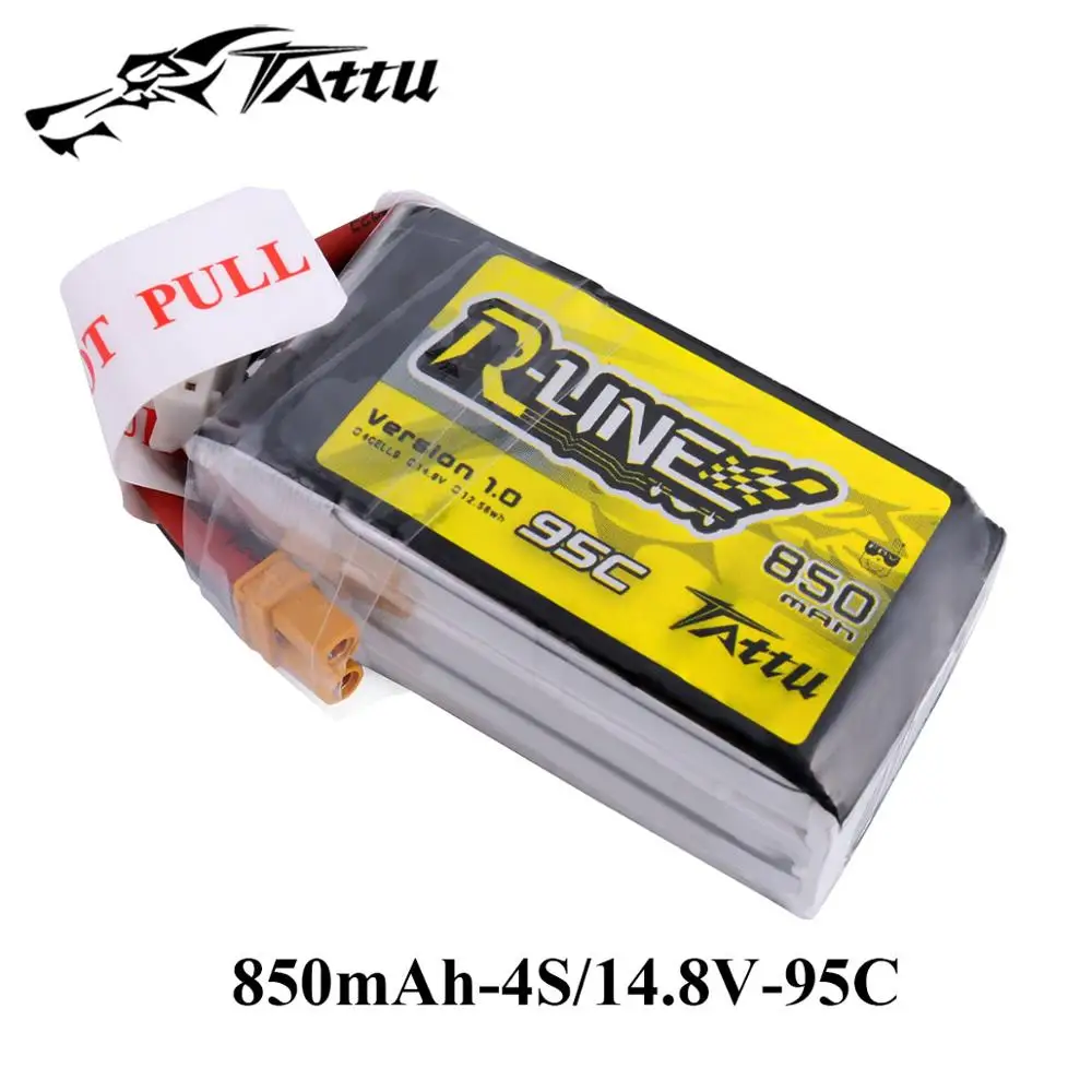 Tattu R линии 850 mAh 4S Батарея 14,8 V 95C XT30 XT60 плагин RC Мощность для FPV Drone 150 Размеры Racing многовинтовой Квадрокоптер Frame