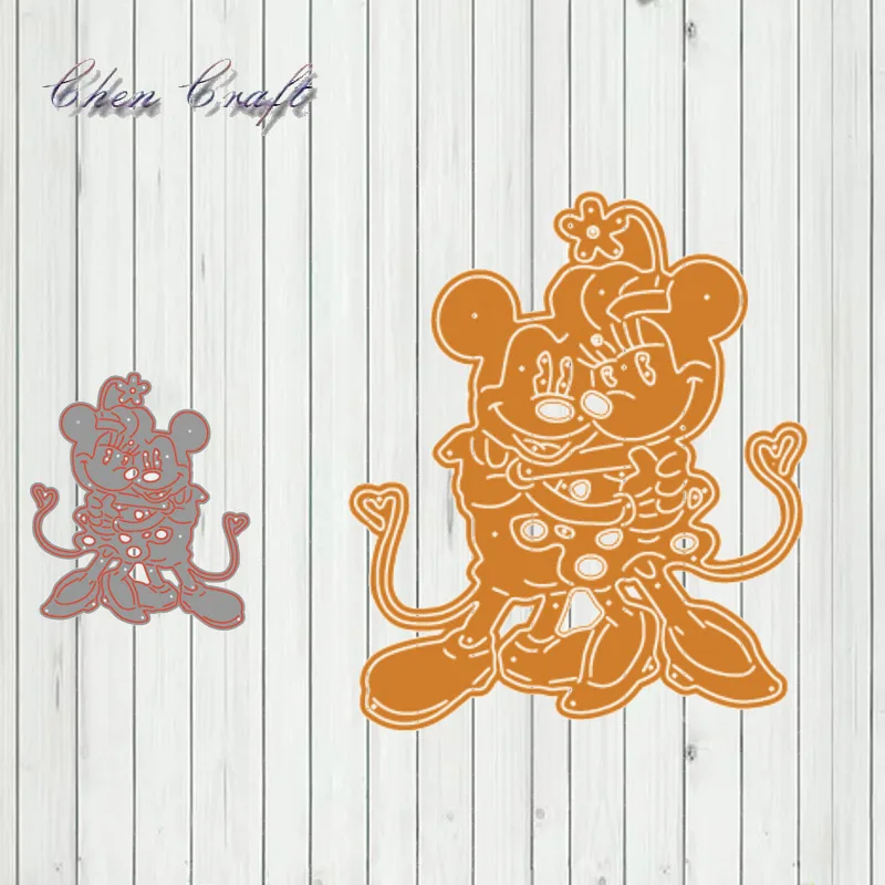 

Hugging mouse Metal Cutting Dies Stencils Scrapbooking Decorative Embossing Folder Carbon Steel Paper Card DIY