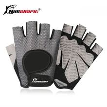 QUESHARK Silicone Anti-slip Palm Weight-lifting Gloves Adjustable Sports Fitness Gloves Breathable Crossfit Body Building Gloves