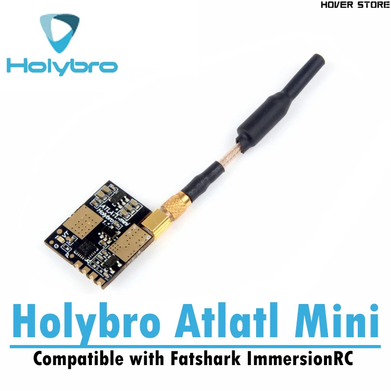 

Holybro Atlatl Mini 5.8G VTX 40CH 25 100mW Video Transmitter w/ MMCX Miniature Antenna compatible with Fatshark For FPV RC Drone