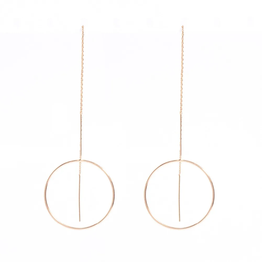 Женские большие золотистые серьги кольца brincos de argola aros largos bijoux Длинные круглые
