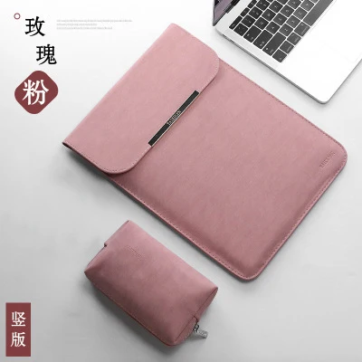 Матовая сумка для ноутбука из искусственной кожи для женщин и мужчин 11, 12, 14, 15, 15,6, для Macbook Air 13, чехол для Xiaomi, samsung, lenovo, чехол для ноутбука - Цвет: velvet pink s3