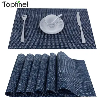 

Topfinel PVC kitchen Dinning Placemats for Table Mat Manteles Individuales Doilies Cup Mats Coaster Water Proof Table Cloth Pad