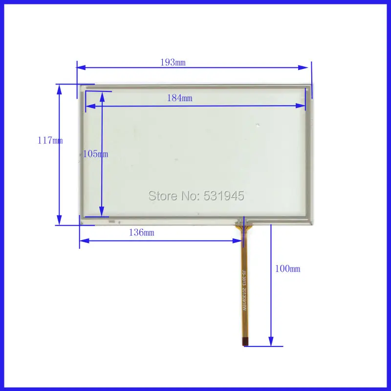 ZhiYuSun NEW 8 Inch Touch Screen 193*117 for industry applications 193mm*117mm GPS GLASS | Компьютеры и офис