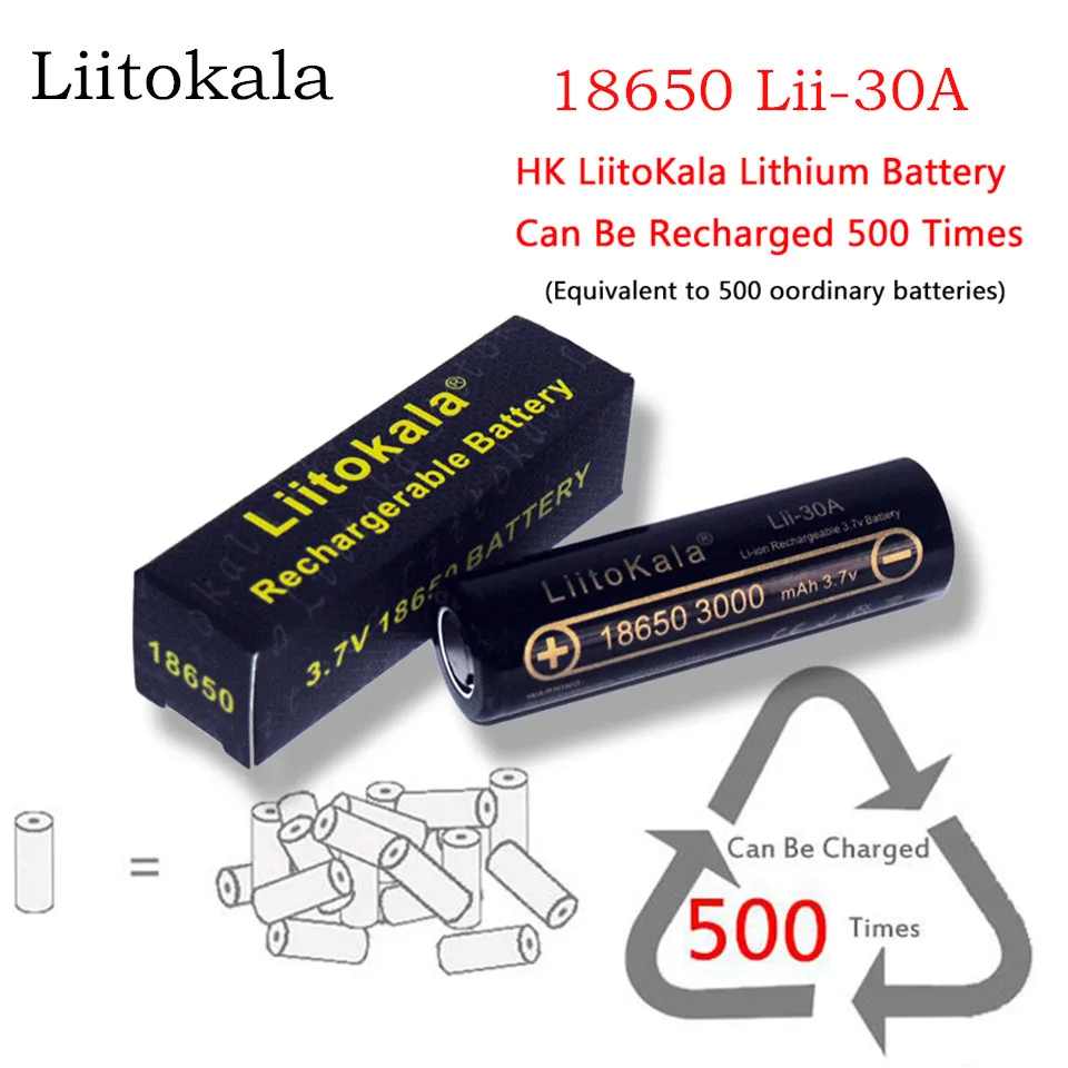 1 unids 100% оригинал lii 30a liitokala 18650 bateria 3 7 v 3000 mah recargable DE baterias descarga 30A para/e ciga|lg hg2|bateria 3.7