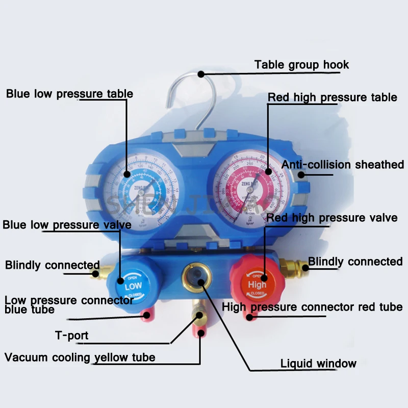 1 шт. точный анти-столкновения холодной среды инструмент R134 автомобильный Кондиционер плюс холодной среды давление двойной измерительный прибор клапан