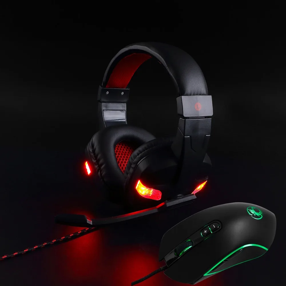 

Best PS4 Headset Bass Gaming Headphones Game Earphones Casque with Microphone Led for PC Mobile Phone New Xbox One Tablet