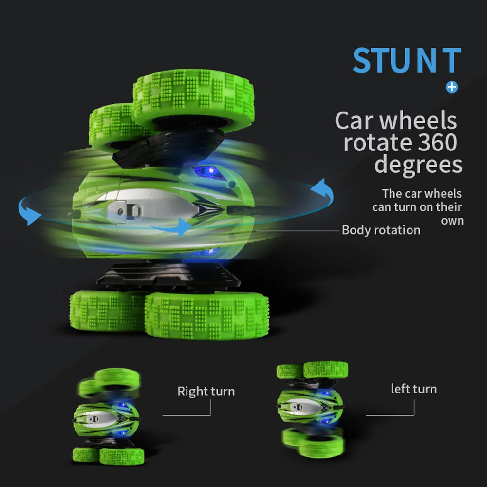 Радиоуправляемая машинка с дистанционным управлением для детей, 360 Вращающаяся модель автомобиля-трюка, 4WD высокоскоростная внедорожная радиоуправляемая светодиодная машинка, игрушки для детей