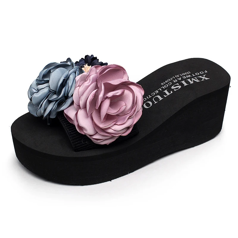 

Big size Non-slip Wedges Slippers Women Beach Fashion Women Slippers Summer Flower Slides High Heel Slippers Women Platform