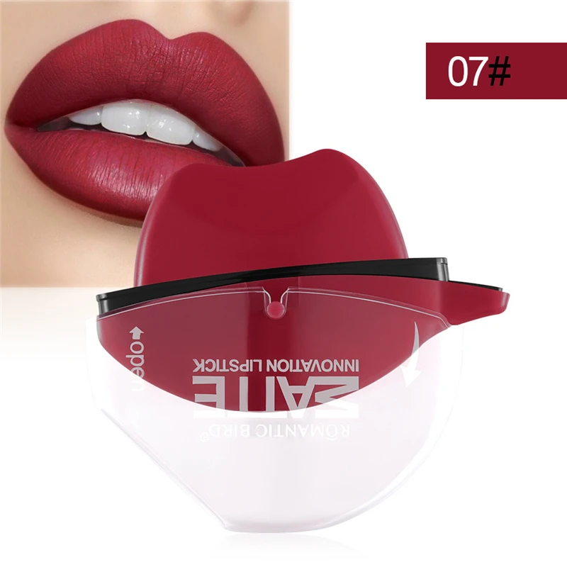 Sexy 12 Colors Moisturizeing Lips Balm Temperature Change Color Nude Lip Gloss Matte Lipstick Cosmetics Creative modelling PINK - Цвет: 07