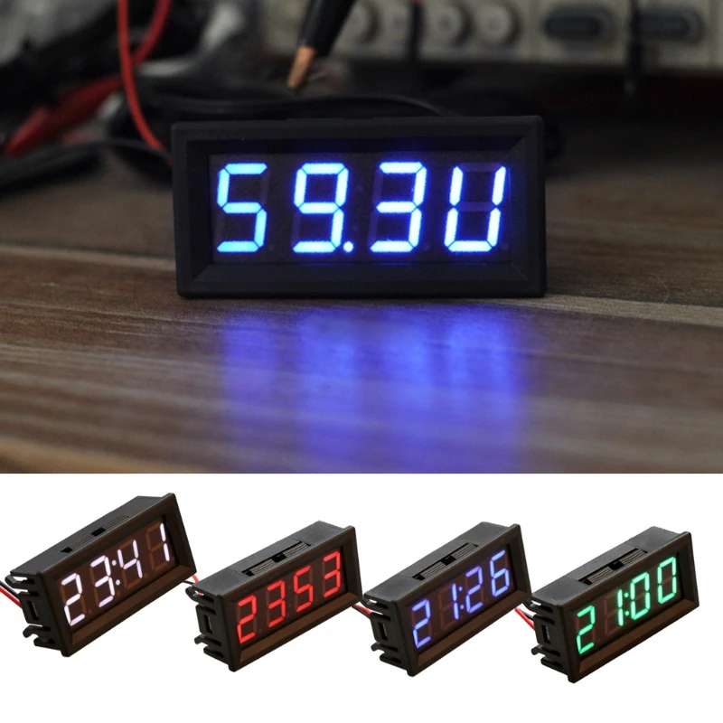 0 56 &quotЦифровой вольтметр 5 ~ 60 в температурные часы DIY для автоматического