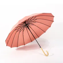 Цветной деревянный зонтик от дождя, Женский Бренд, 16 K, ветрозащитные зонты с длинной ручкой, прочная рама, водонепроницаемый, модный, цветной, яркий, Paraguas