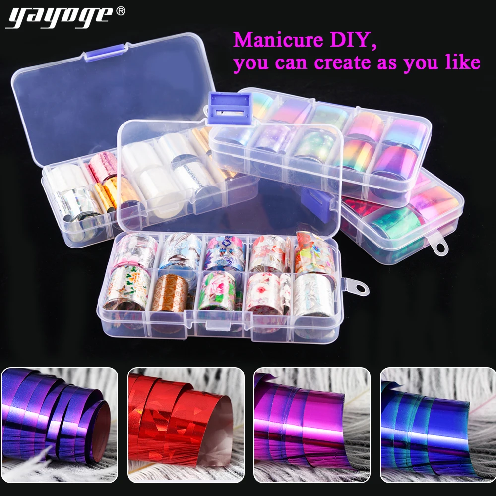 

Yayoge Nail Sticker Decorations Snowflake Holographic Nail Foils Nail Art Transfer Foil Sticker Starry sky Decoration Manicure